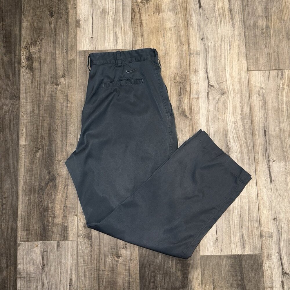 Nike Dri-FIT Golf Pants Mens 38*x30 Gray Flat Front Stretch Athletic Performance